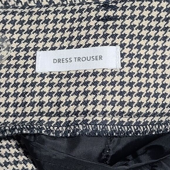 Loft Outlet Dress Trouser Pants Womens 6 Black White Houndstooth Mid Rise Career - Picture 7 of 10